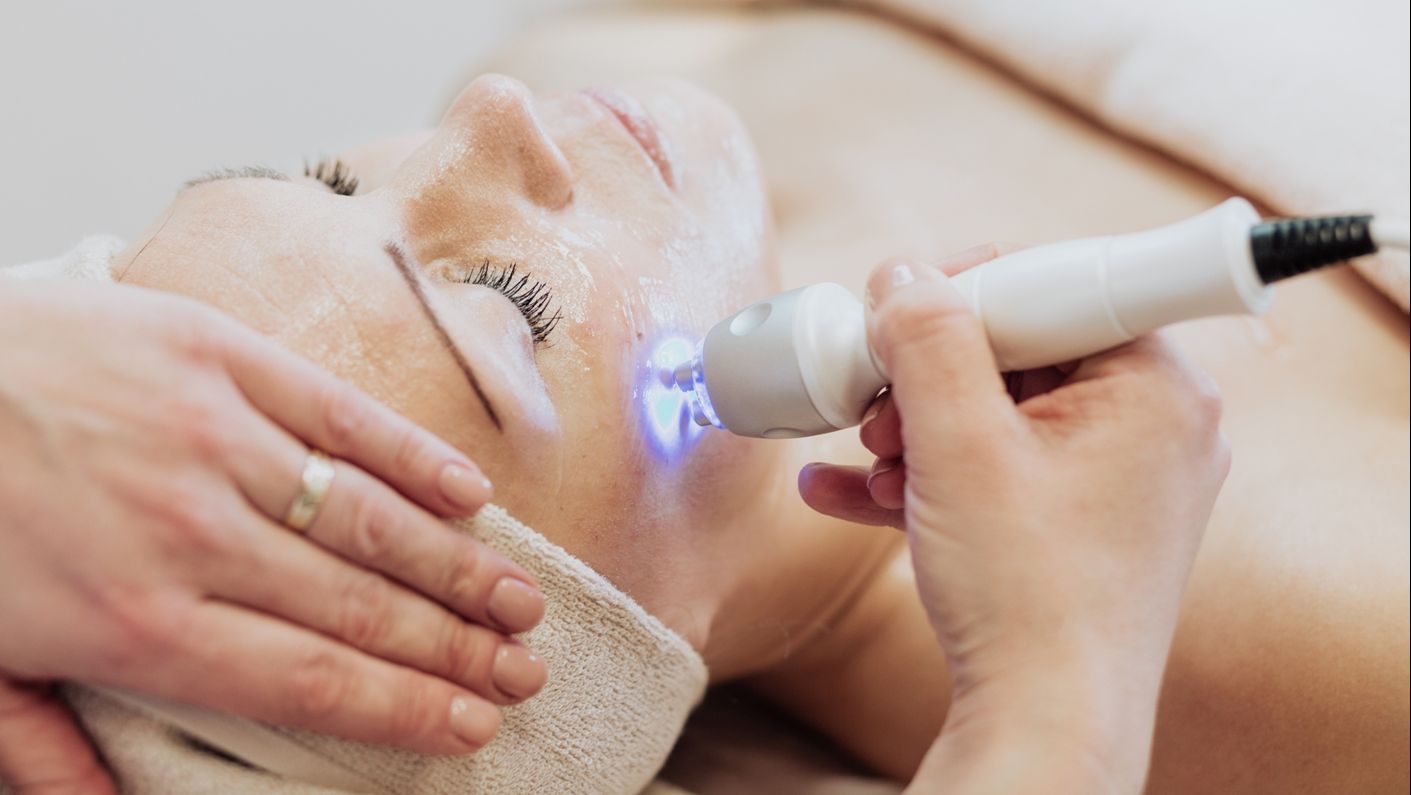 one of our clients having some laser hair removal treatment